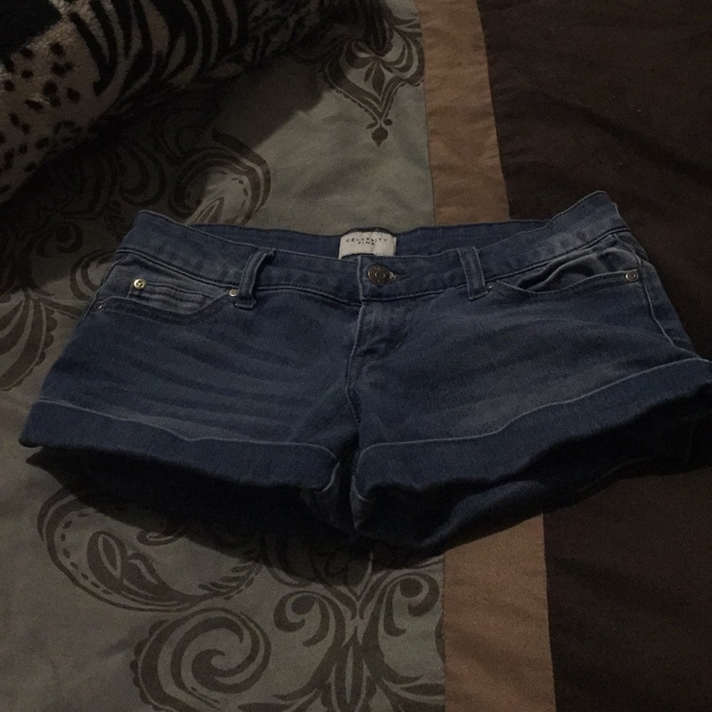 Celebrity pink jean shorts